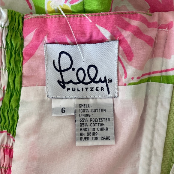 LILLY PULITZER Maui Punch Pink Green Strapless Dress 6 Vintage - Picture 4 of 17